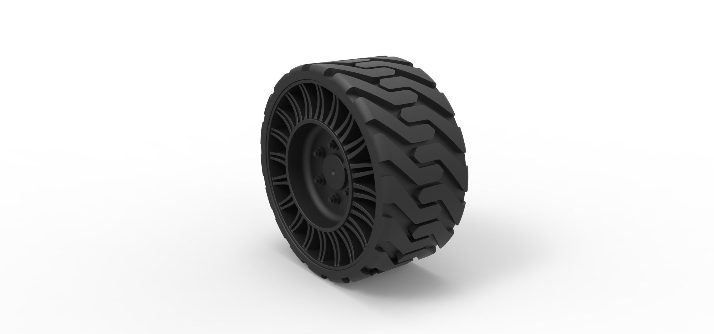 Twheel from Front loader 3D print model_1
