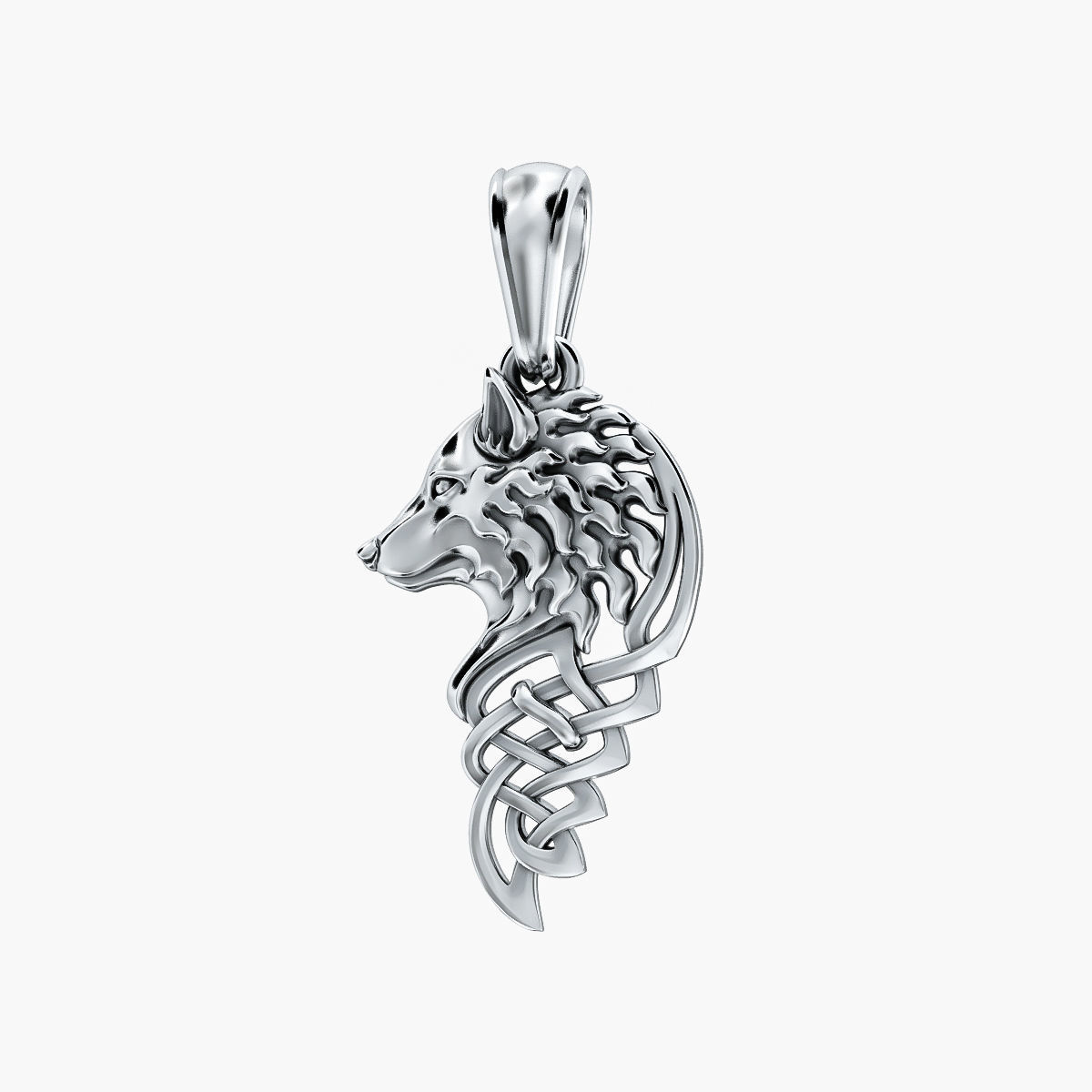 Pendant Wolf V1 3D print model_12