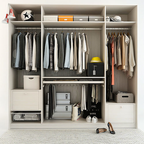 Wardrobe With Things 2 3D model