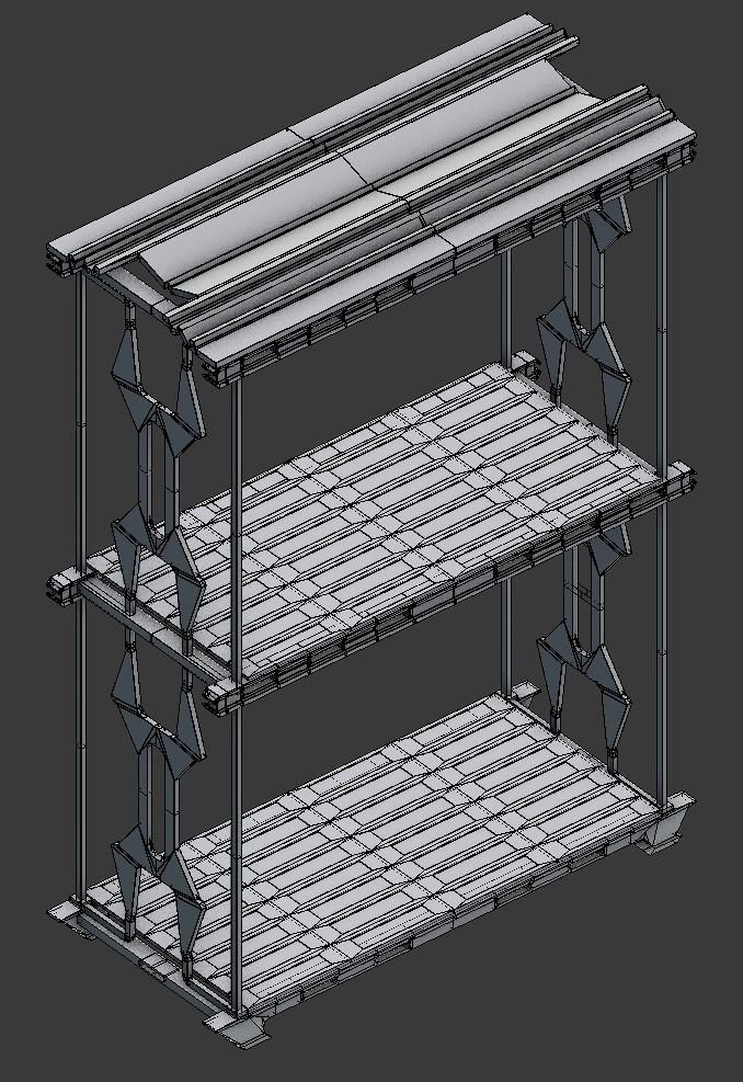 Warehouse Shelfs Free low-poly 3D model_2