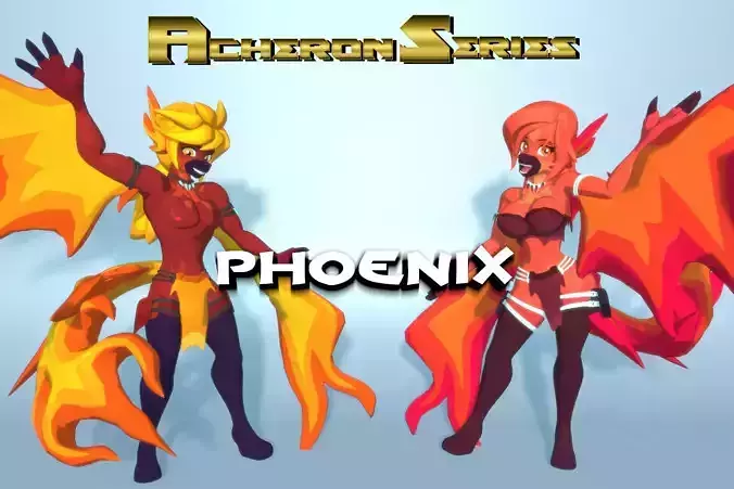 Acheron Phoenix Nude Low-poly 3D model