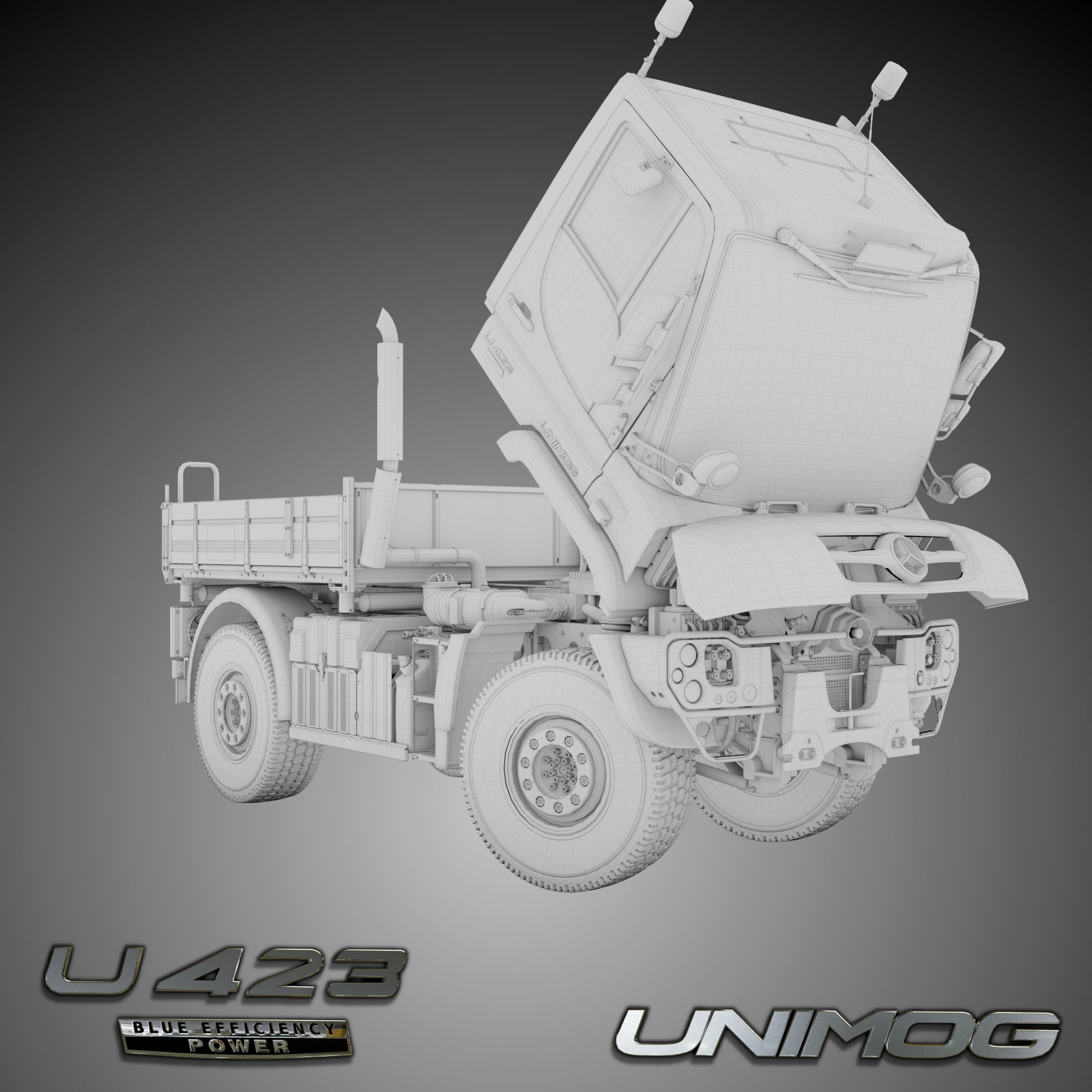 Unimog U423 - Rigged V2 1 Update October 2021 3D model_12