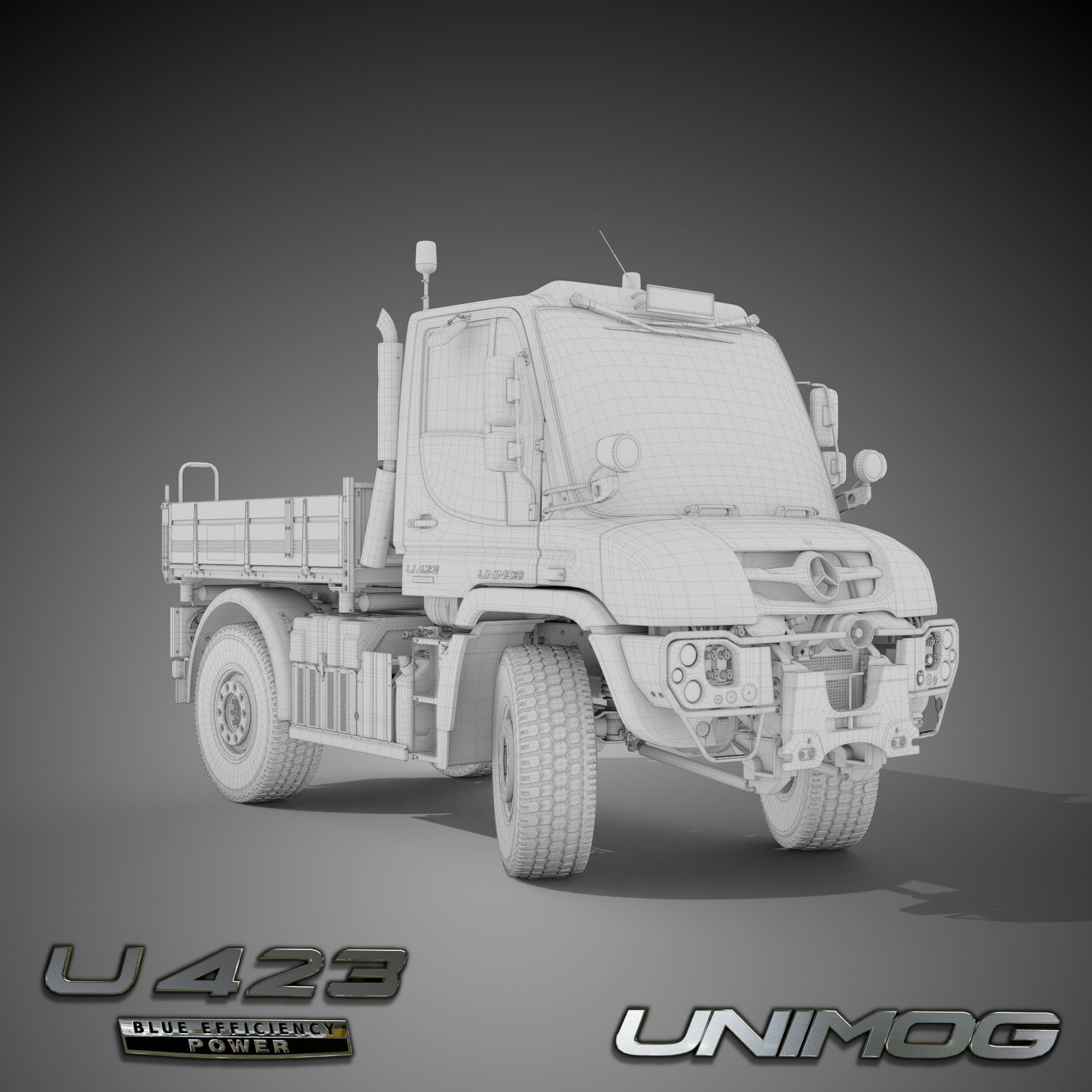 Unimog U423 - Rigged V2 1 Update October 2021 3D model_4