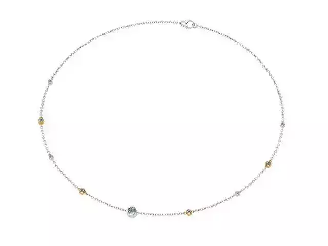 Bezel pendant yellow and white diamons