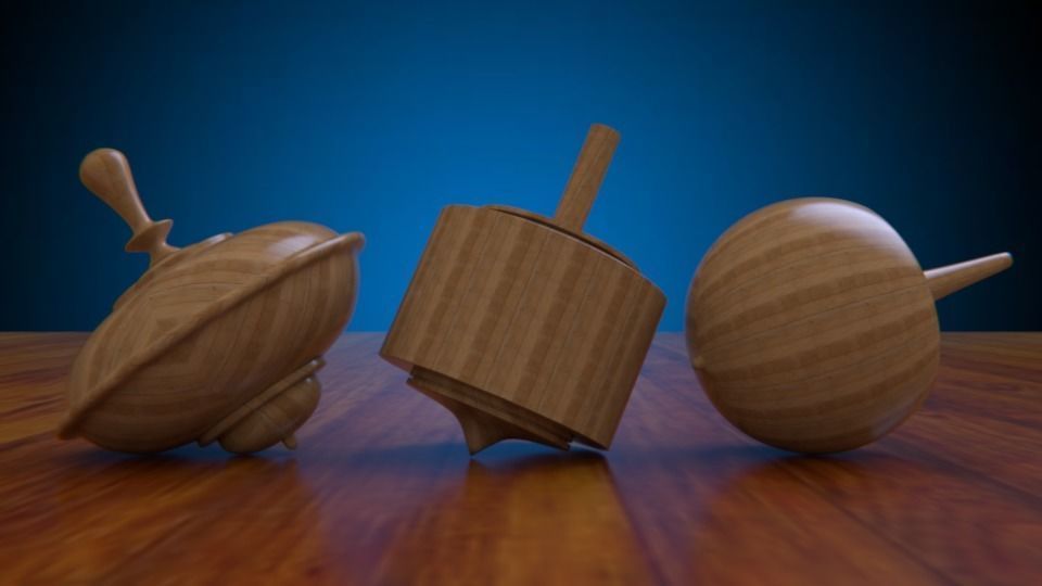 360 Spinning tops 3D model_1