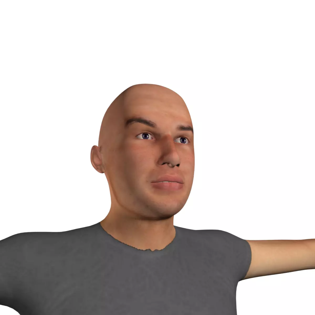 Human charecter Low-poly 3D model_0