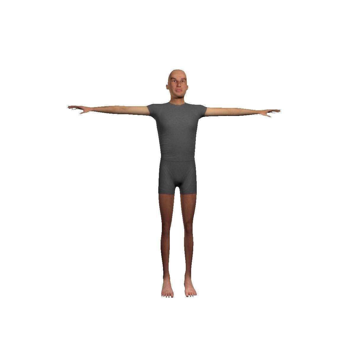 Human charecter Low-poly 3D model_3