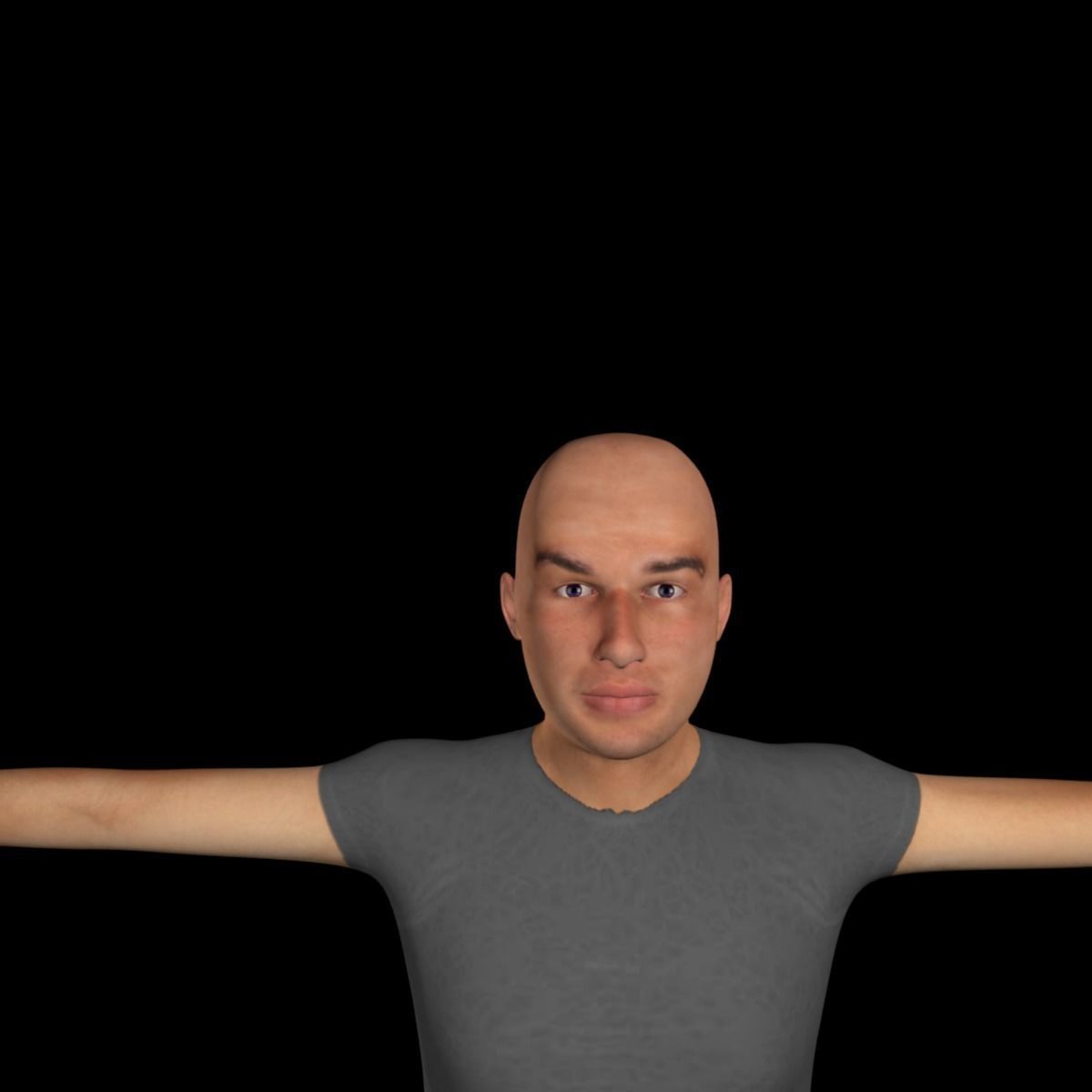 Human charecter Low-poly 3D model_2