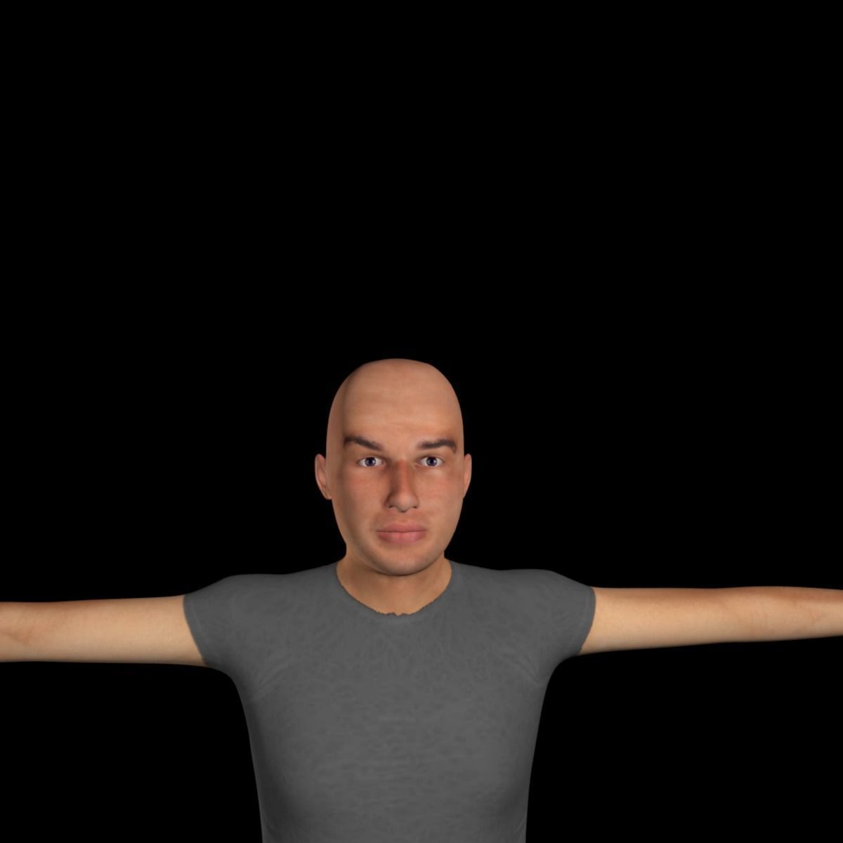 Human charecter Low-poly 3D model_1