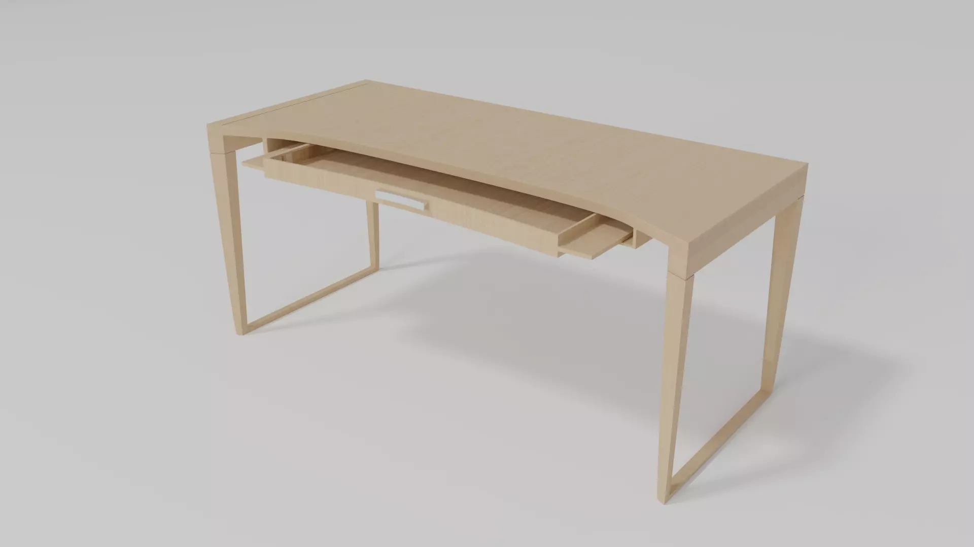 Bureau desk with drawers 3D model_0