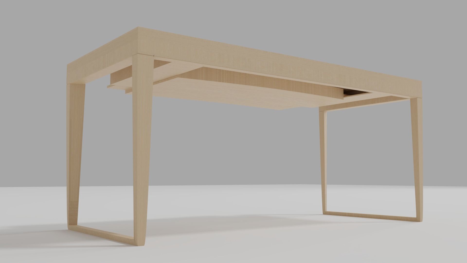Bureau desk with drawers 3D model_3