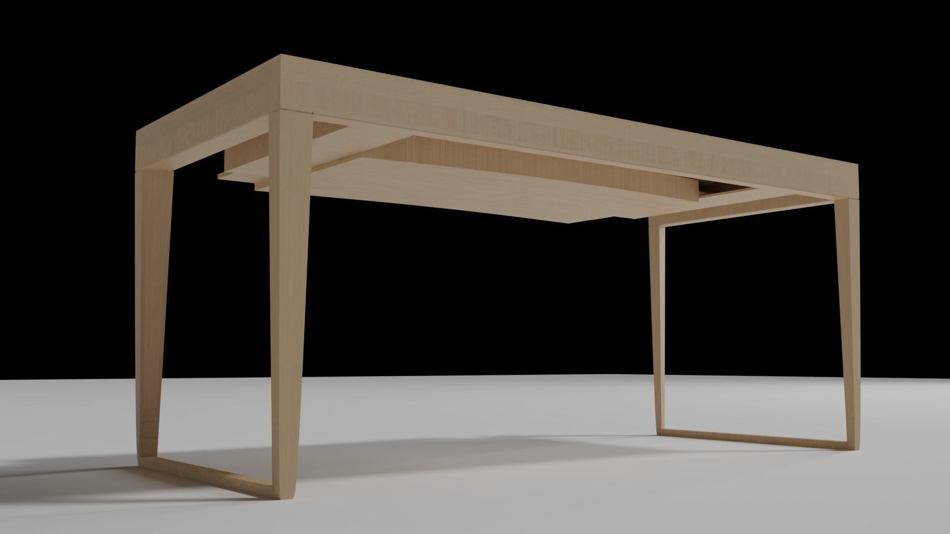 Bureau desk with drawers 3D model_1