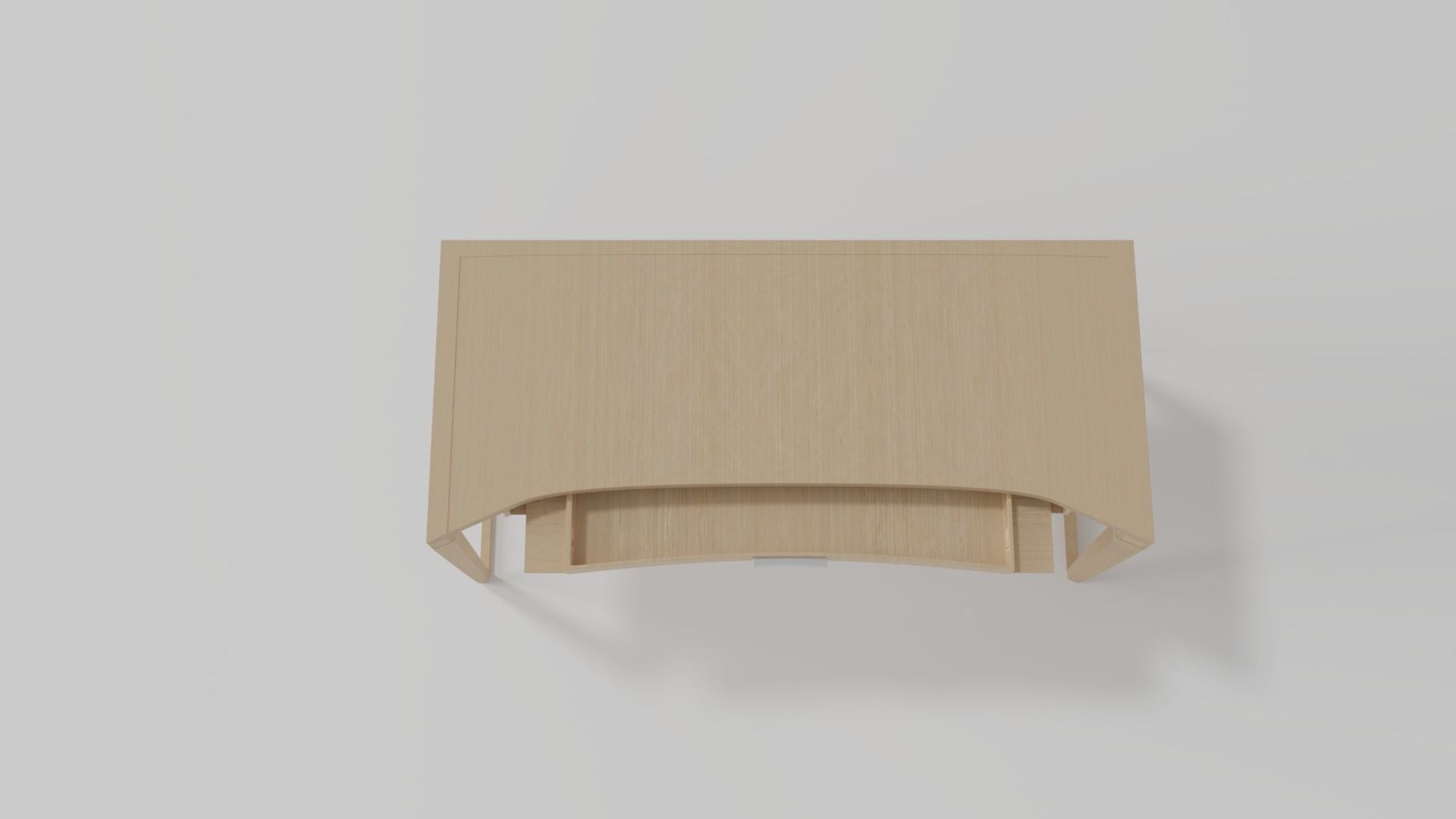 Bureau desk with drawers 3D model_2