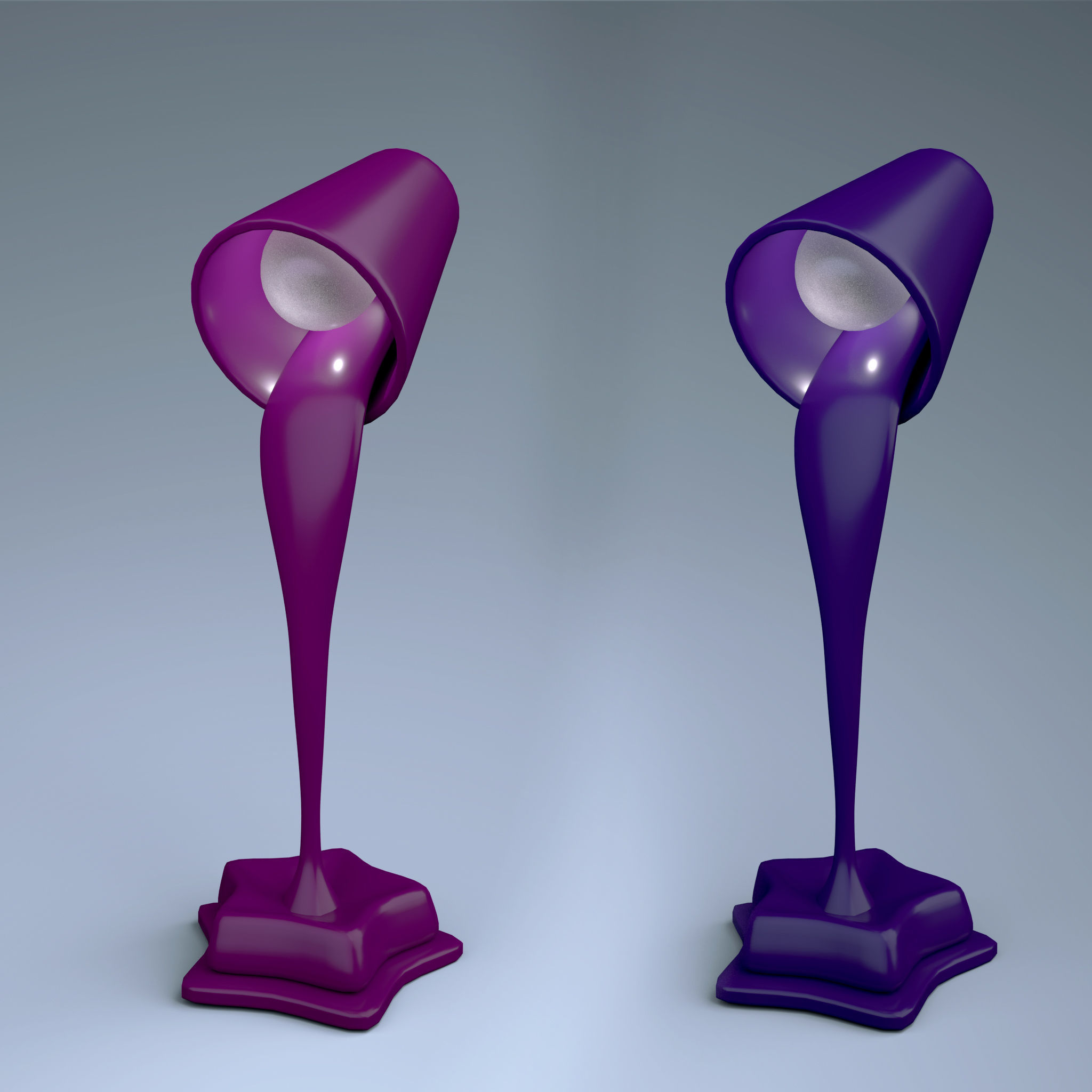 Stylized Table Lamp Low-poly 3D model_1