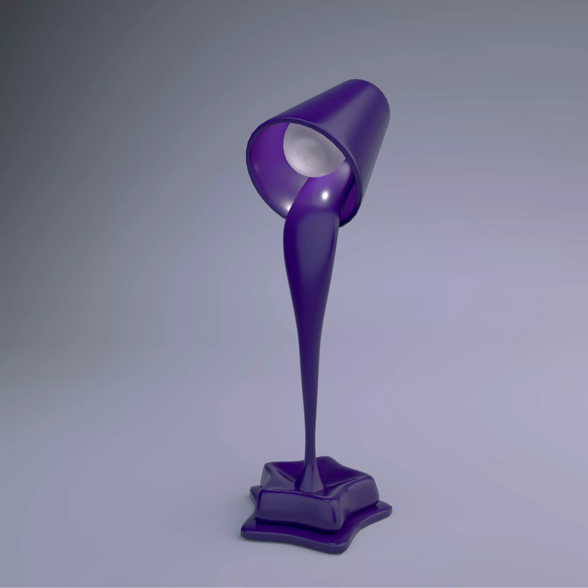 Stylized Table Lamp Low-poly 3D model_0