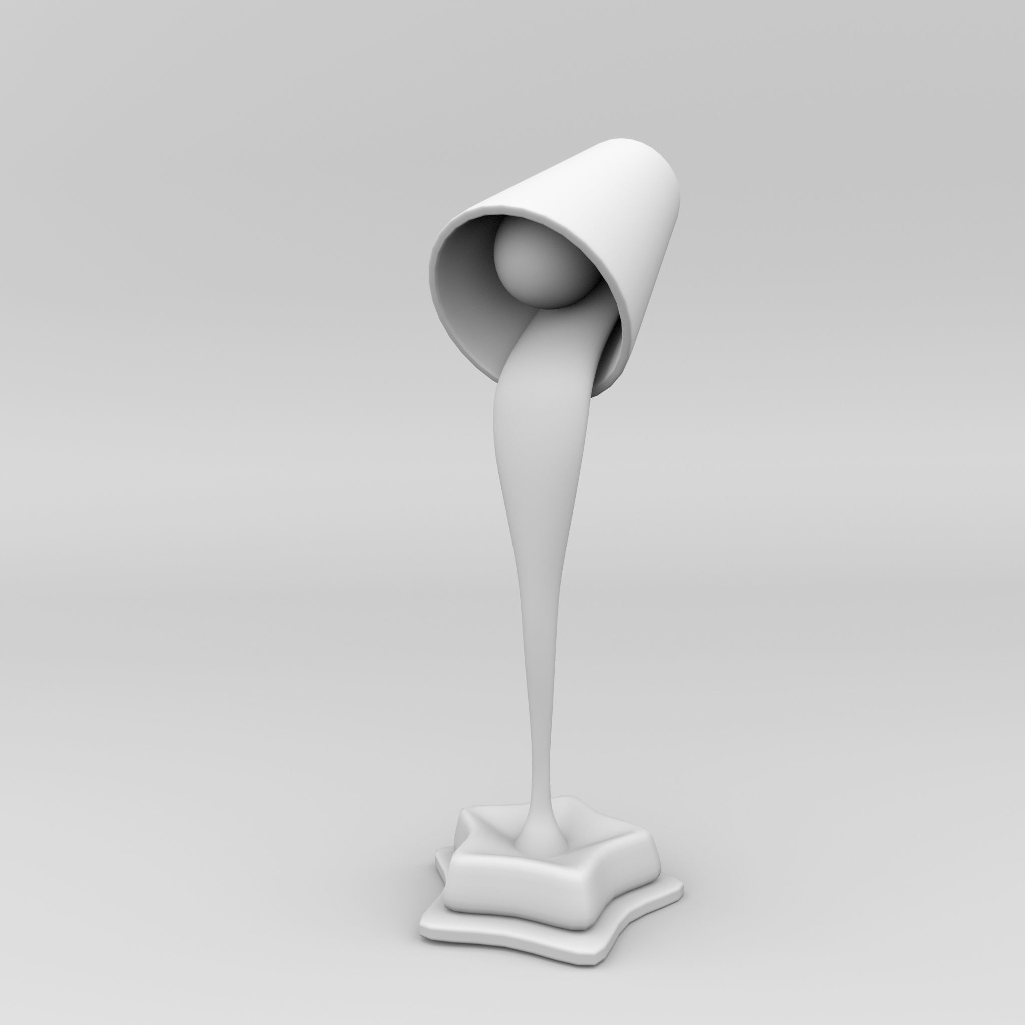 Stylized Table Lamp Low-poly 3D model_3