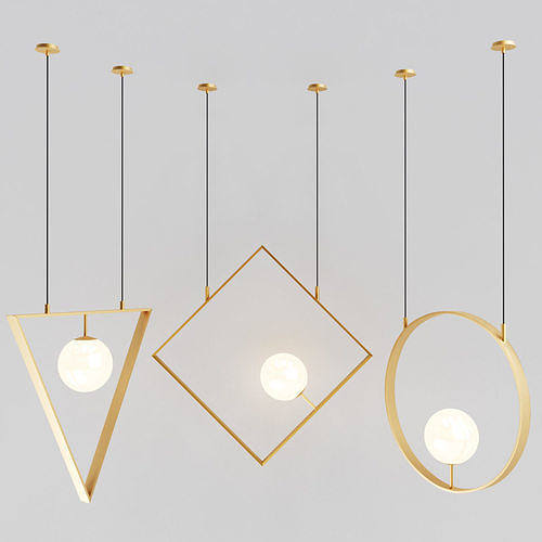 geometric pendant lamp 3D model