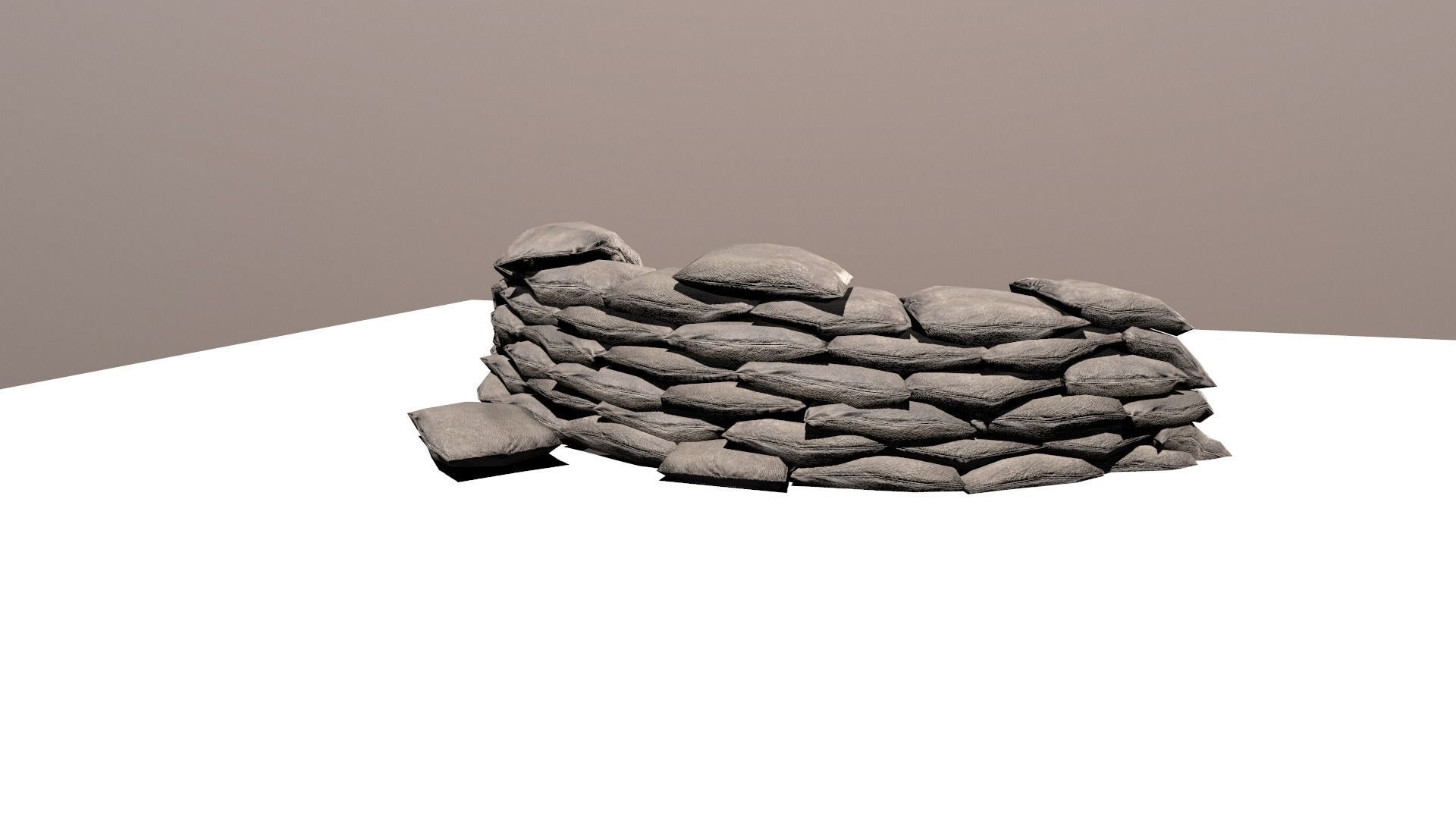 sand bag Low-poly 3D model_2