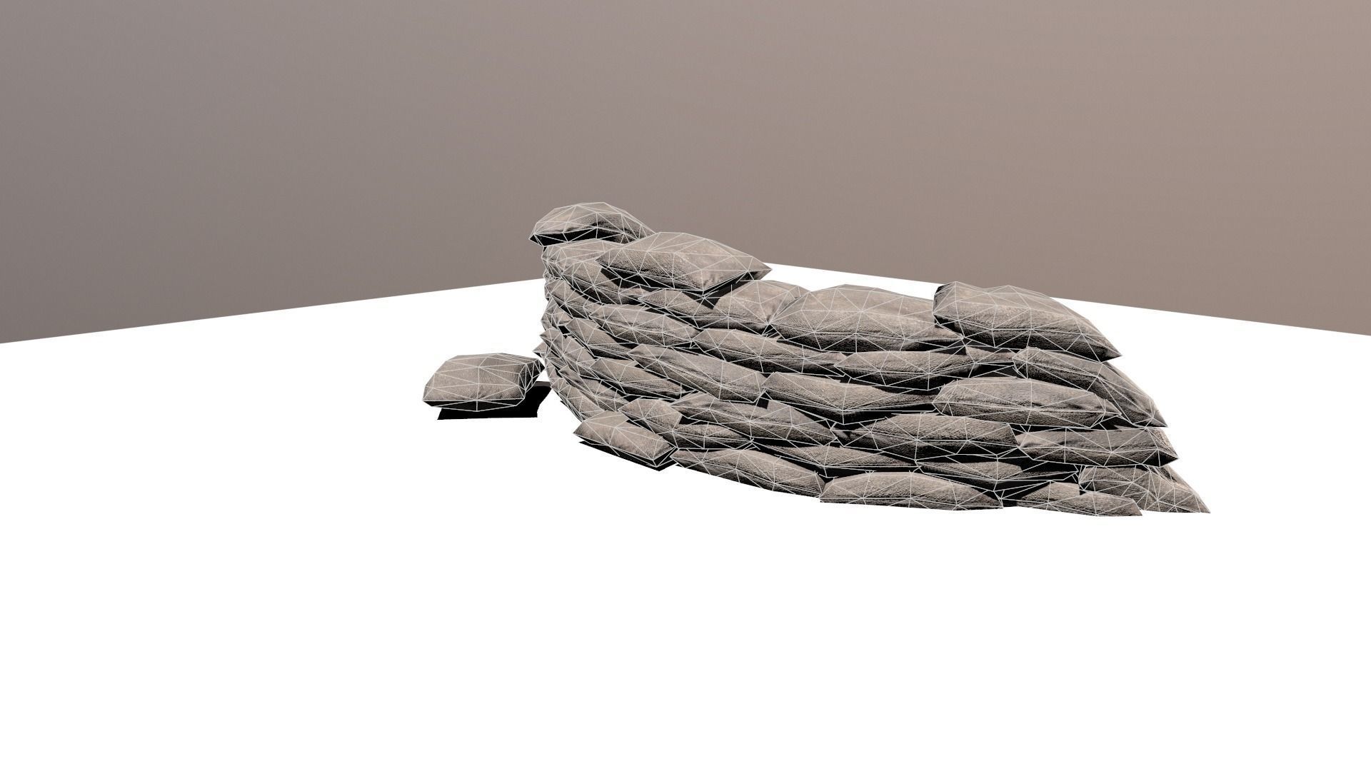 sand bag Low-poly 3D model_7