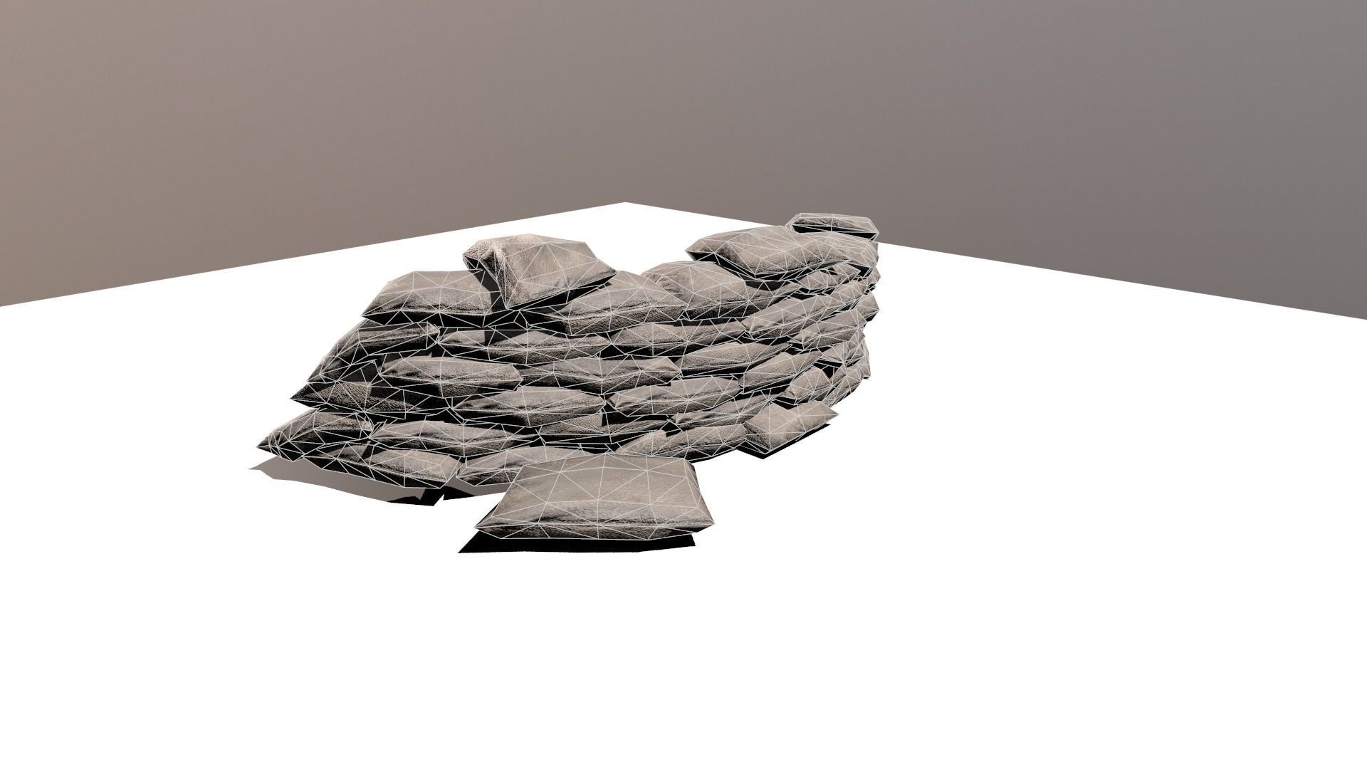 sand bag Low-poly 3D model_5