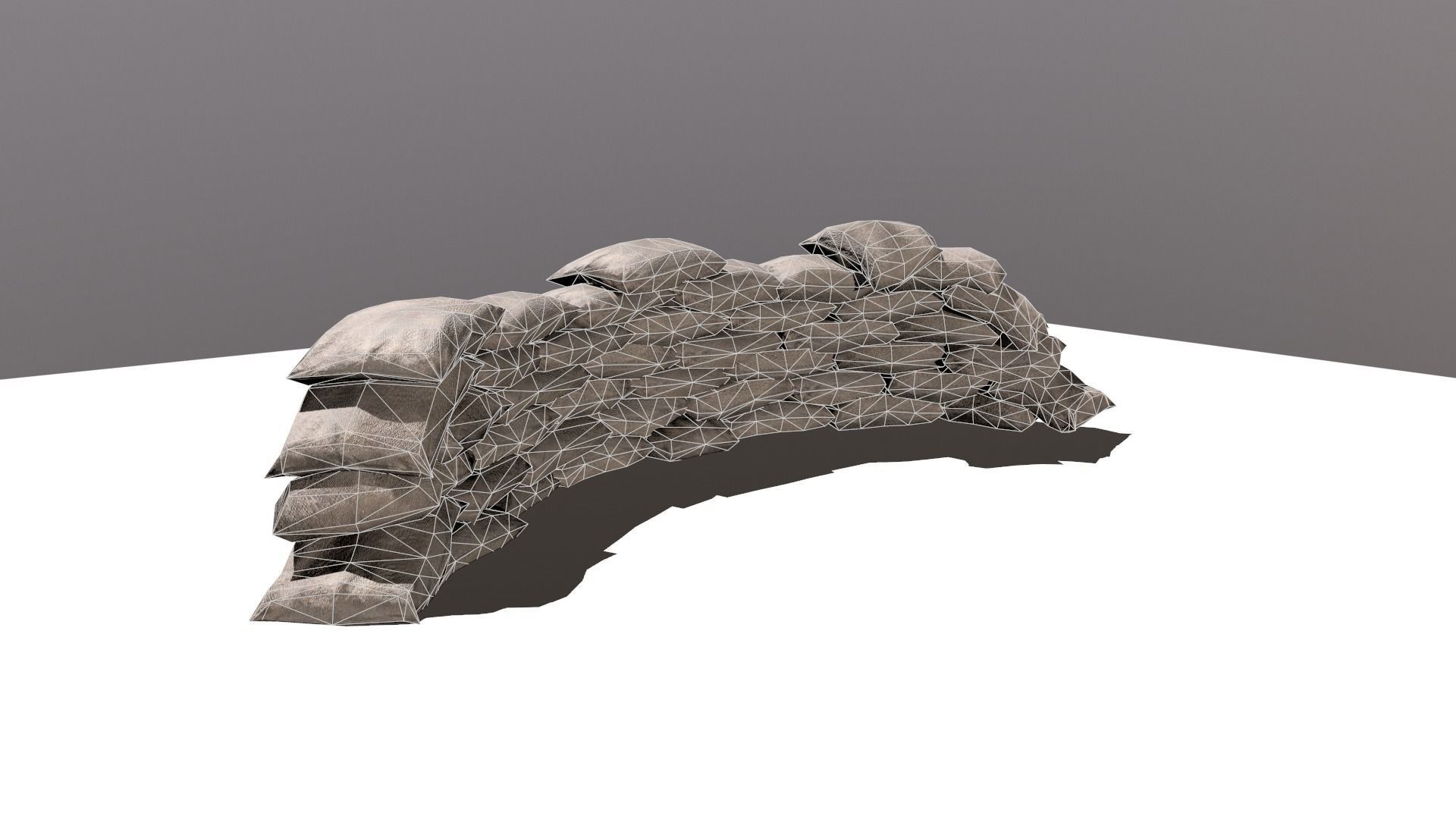 sand bag Low-poly 3D model_8