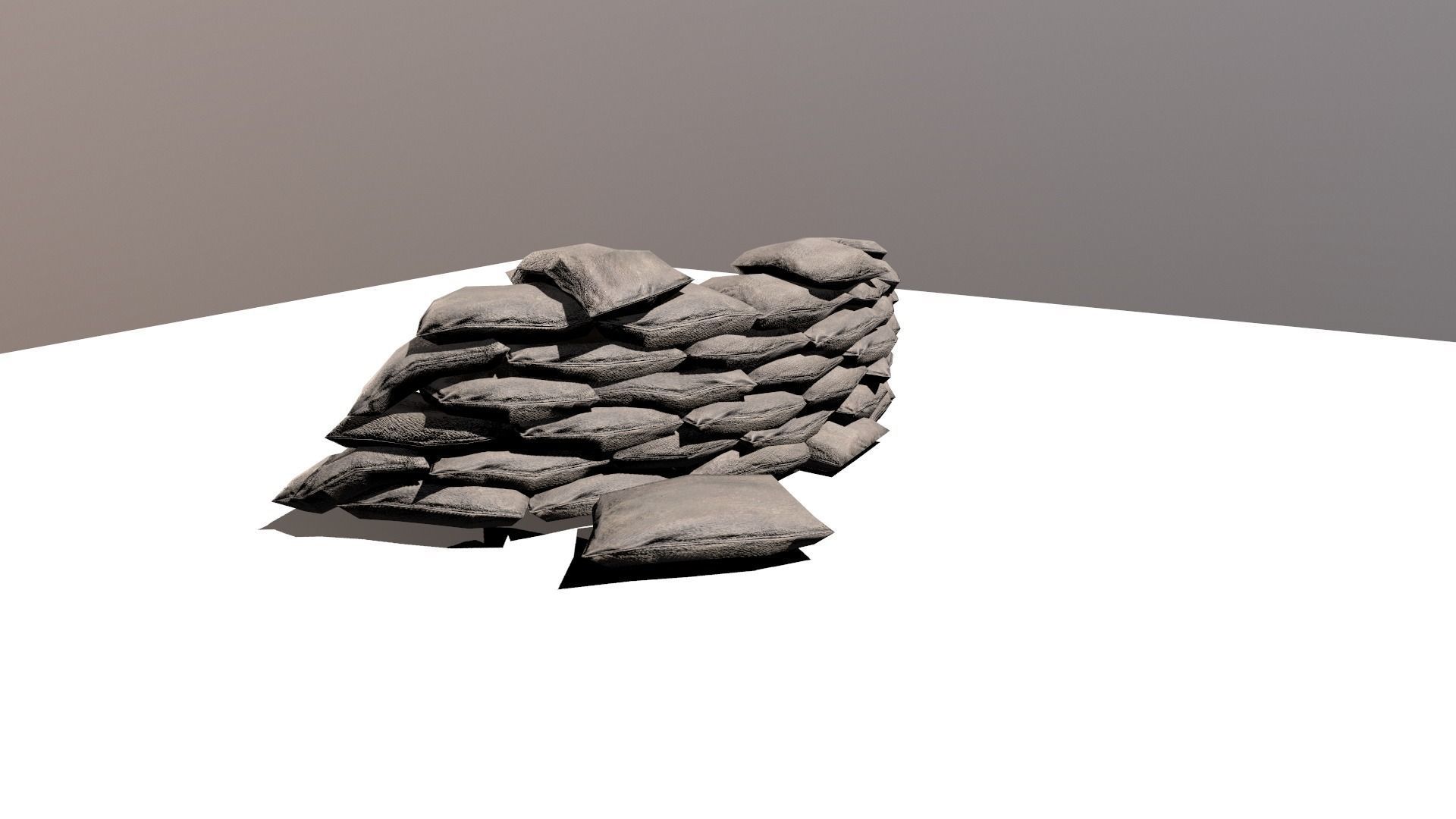 sand bag Low-poly 3D model_3