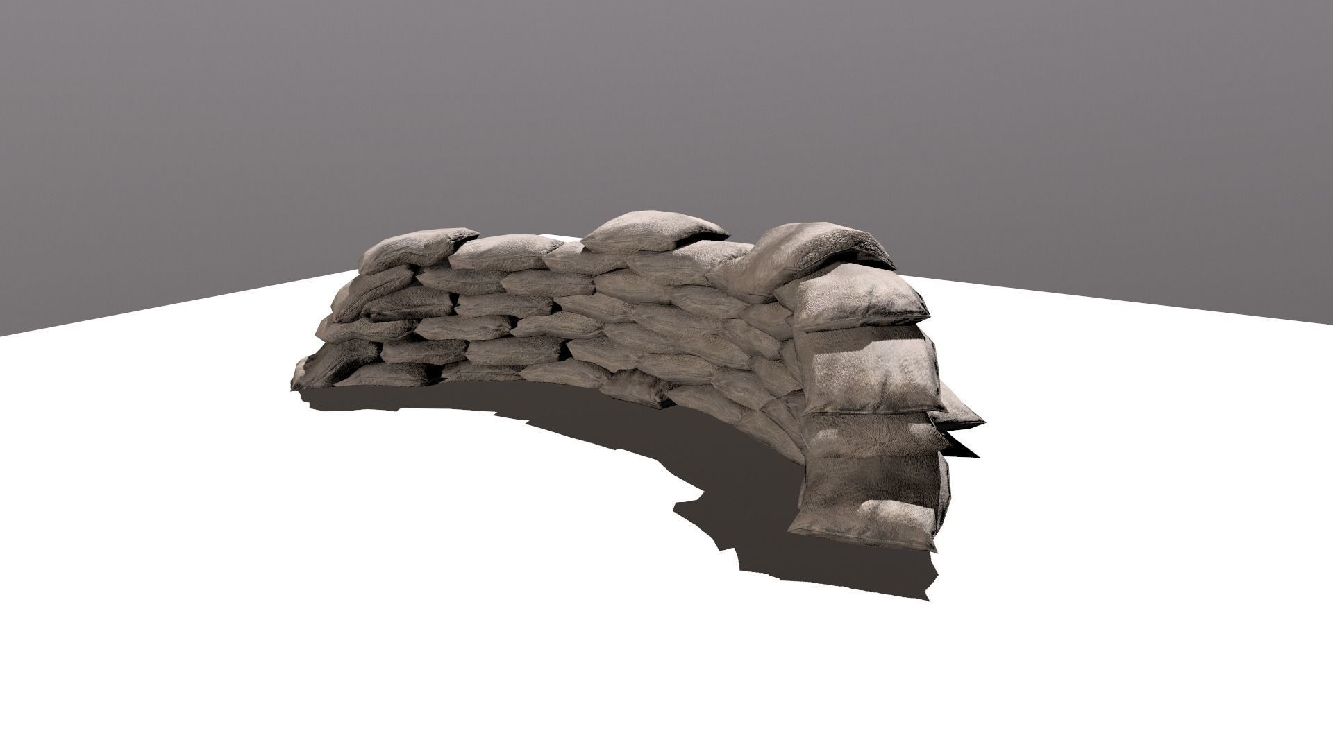 sand bag Low-poly 3D model_4