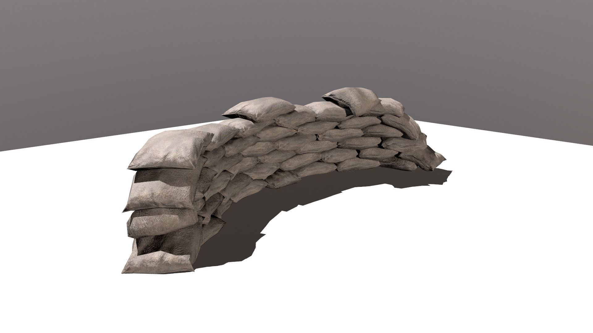 sand bag Low-poly 3D model_1