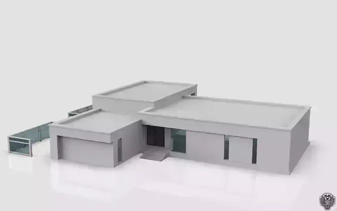 Modern Building House Low-poly 3D model
