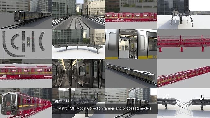 Metro PBR Model Collection railings and bridges 