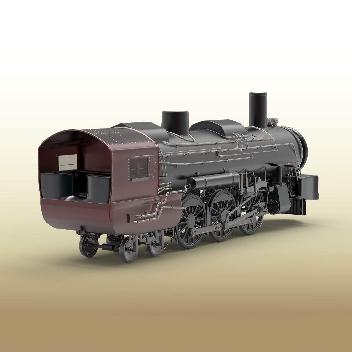 Train Engine 3D model_7