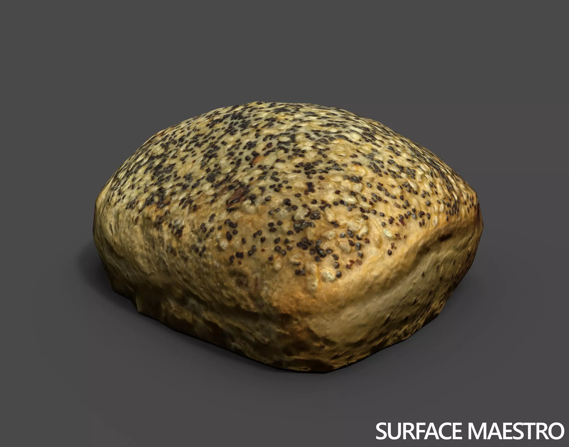 Bread roll scan Low-poly 3D model_0