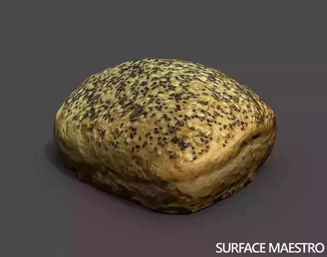 Bread roll scan Low-poly 3D model