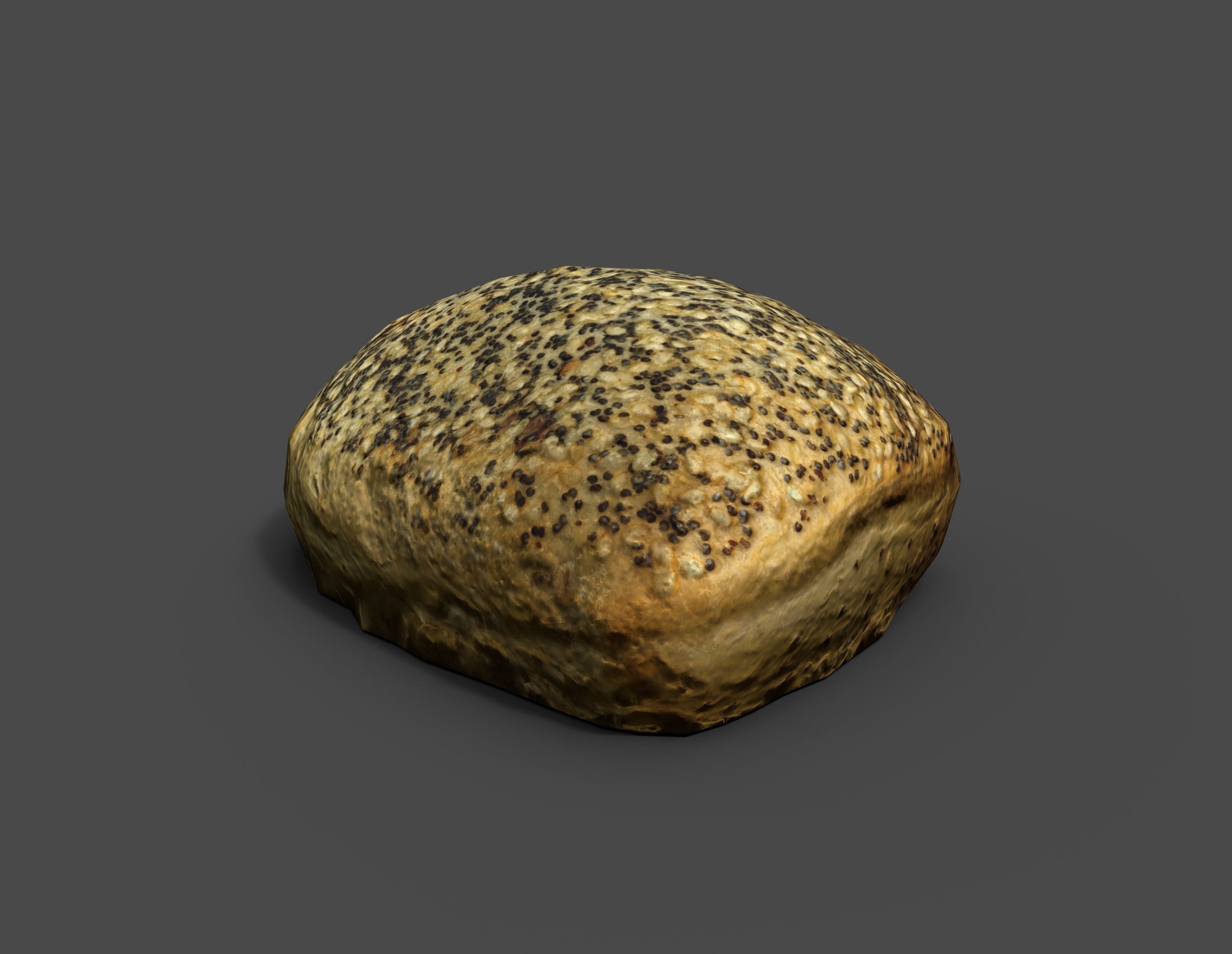 Bread roll scan Low-poly 3D model_1