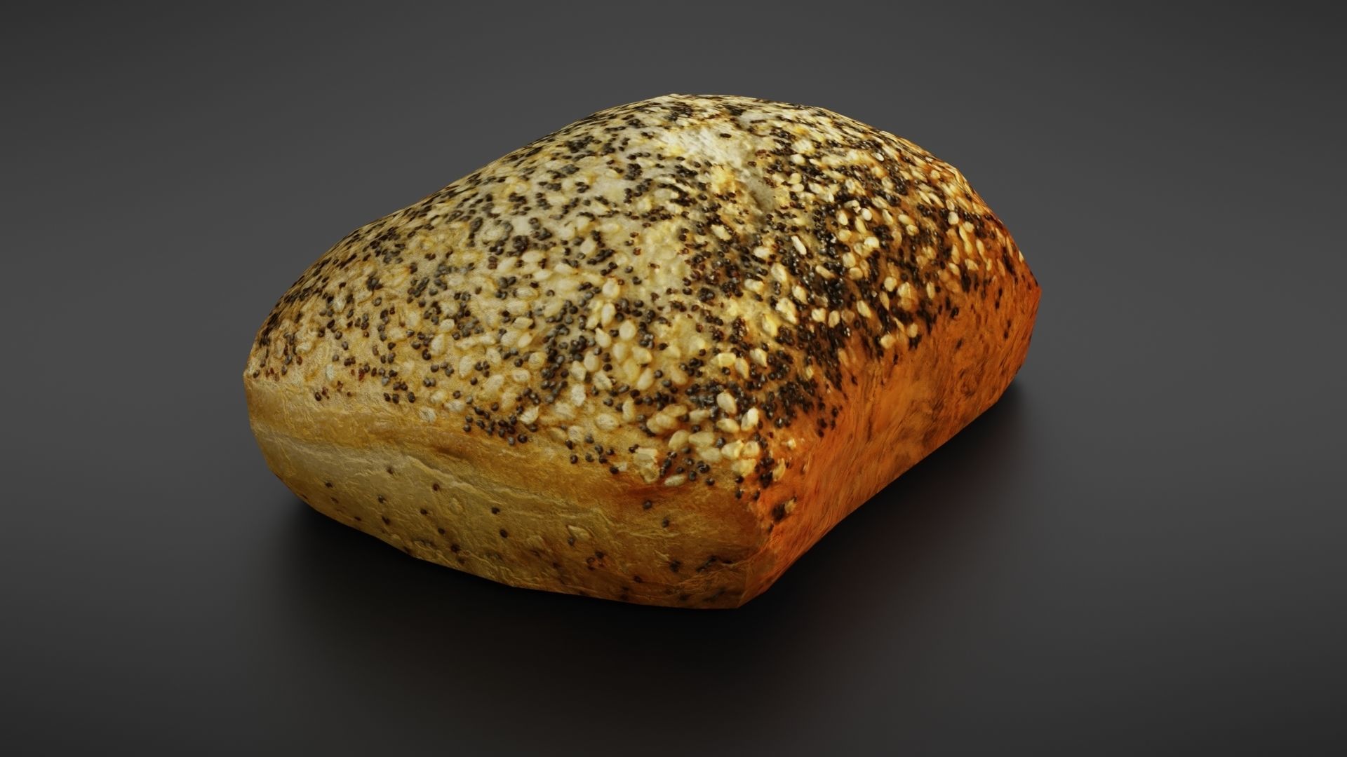 Bread roll scan Low-poly 3D model_16