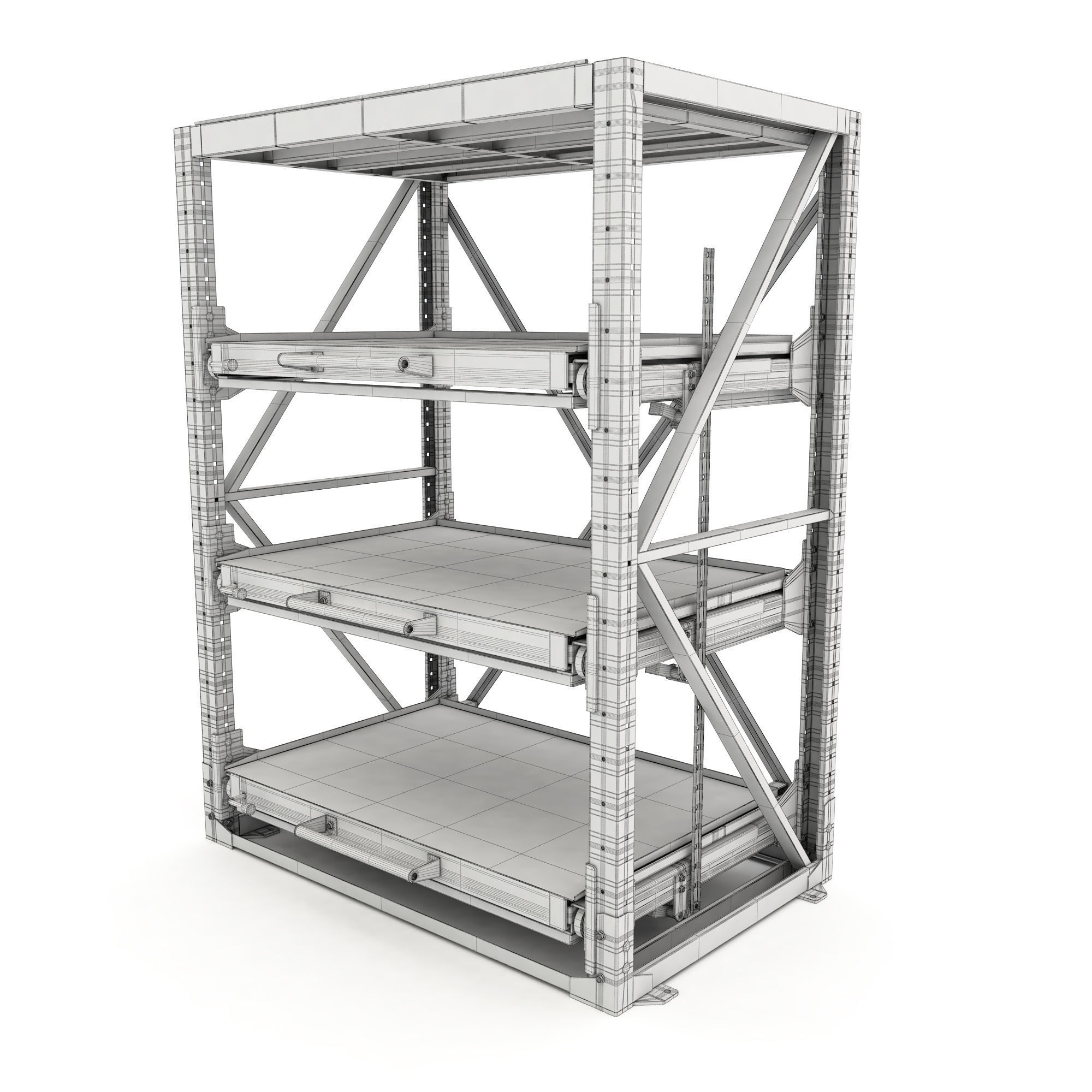 Heavy-duty rack 3D model_2