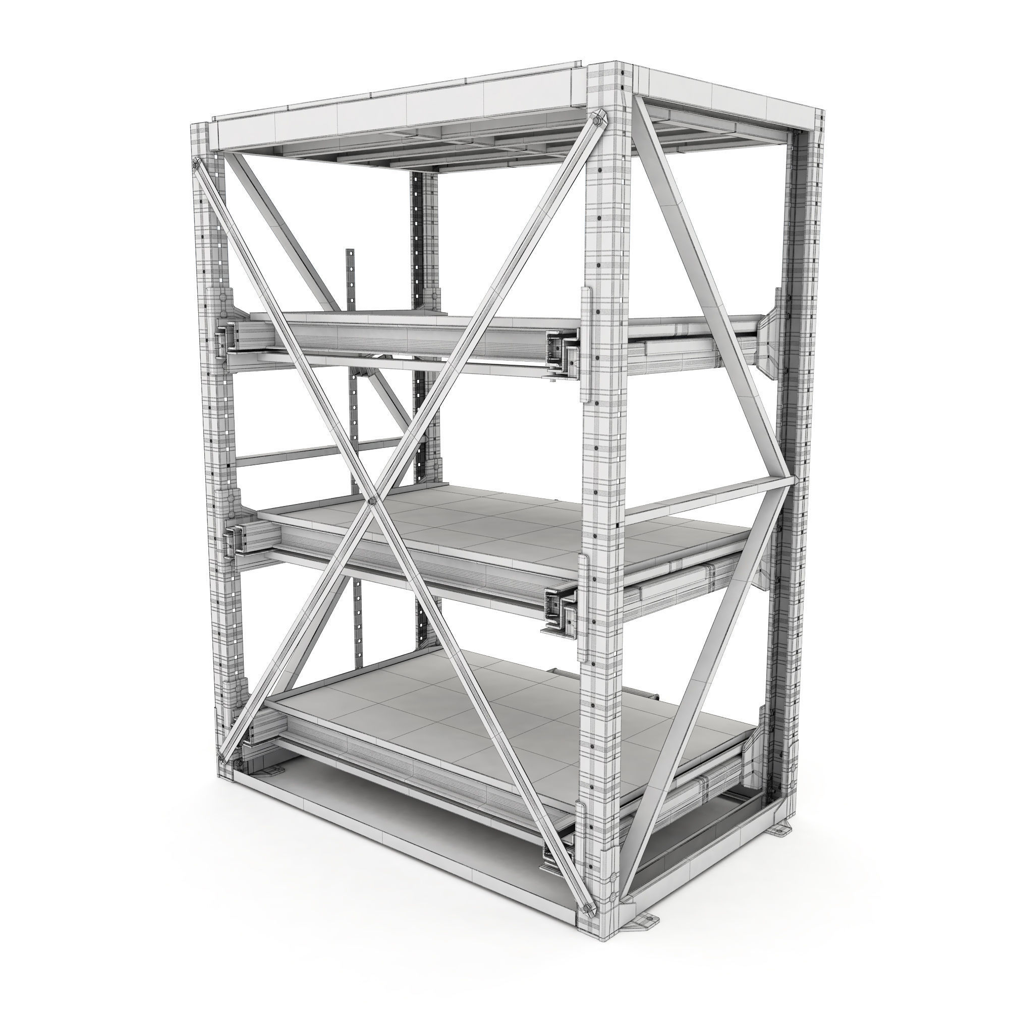 Heavy-duty rack 3D model_6