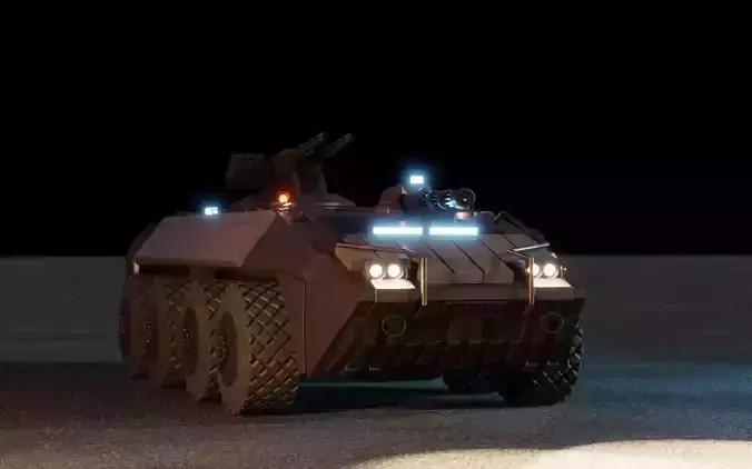Sci-Fi Armored Personnel Carrier APC Tank 2080 3D model