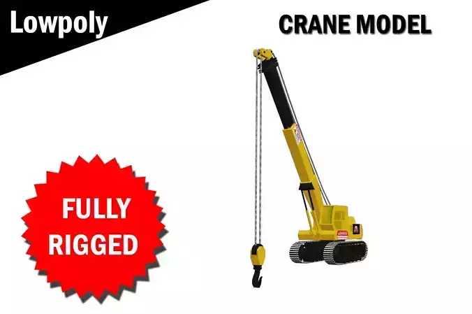 Crane Model Fully RIgged Low-poly 3D model