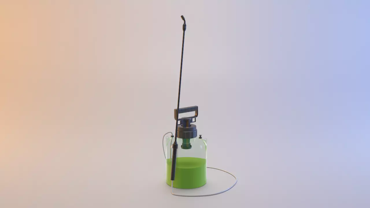 Garden Chemical Sprayer Low-poly 3D model_0