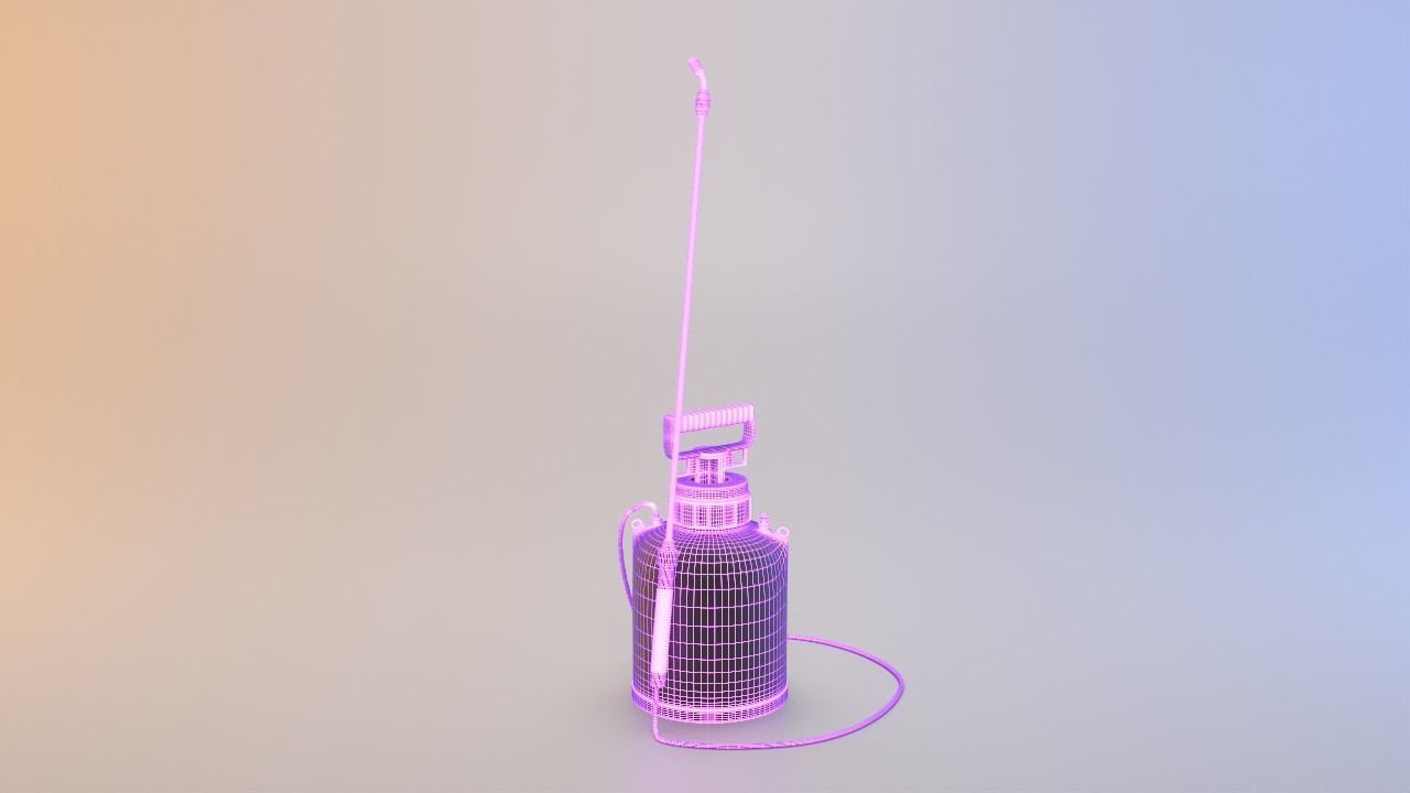Garden Chemical Sprayer Low-poly 3D model_1