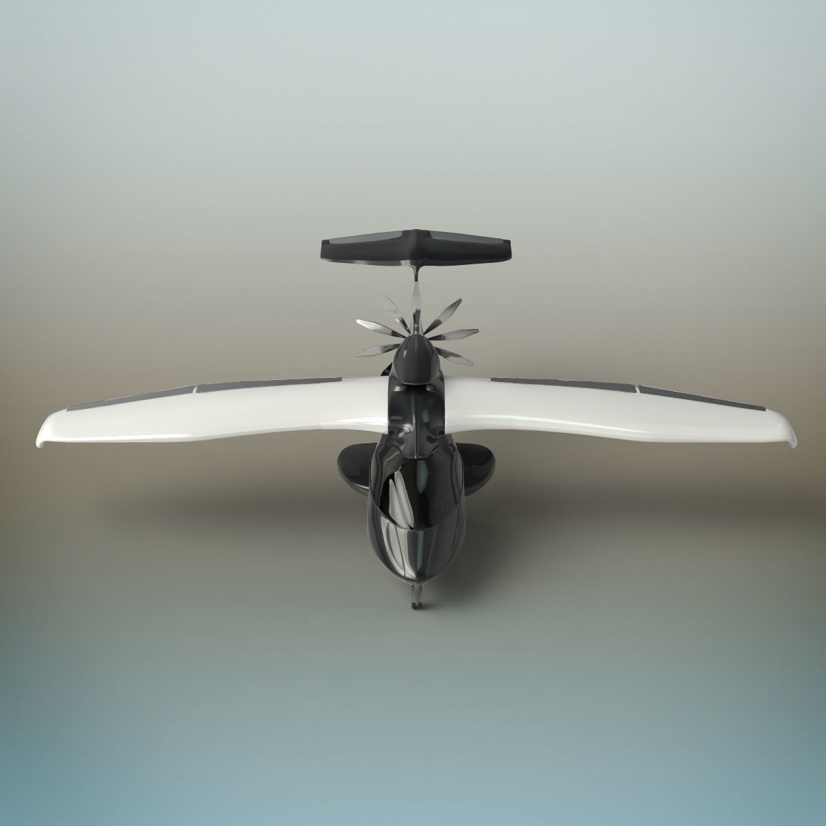 Aircraft futuristic flying vehicle 3D model_4