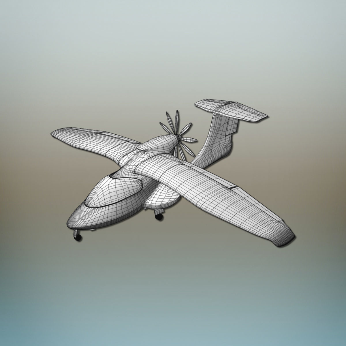 Aircraft futuristic flying vehicle 3D model_11