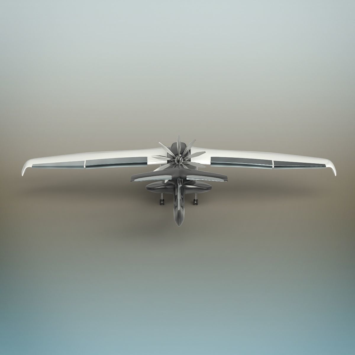 Aircraft futuristic flying vehicle 3D model_5