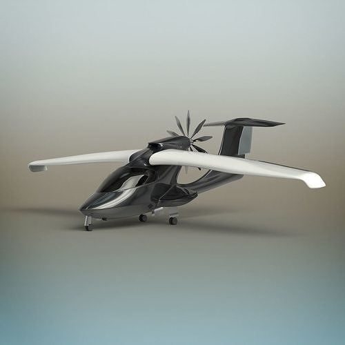 Aircraft futuristic flying vehicle 3D model