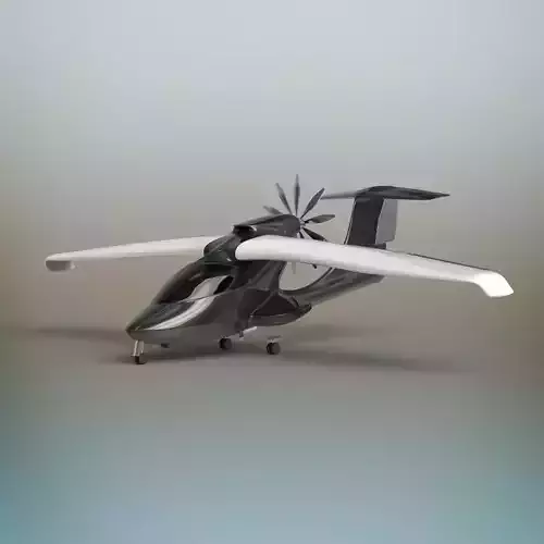 Aircraft futuristic flying vehicle
