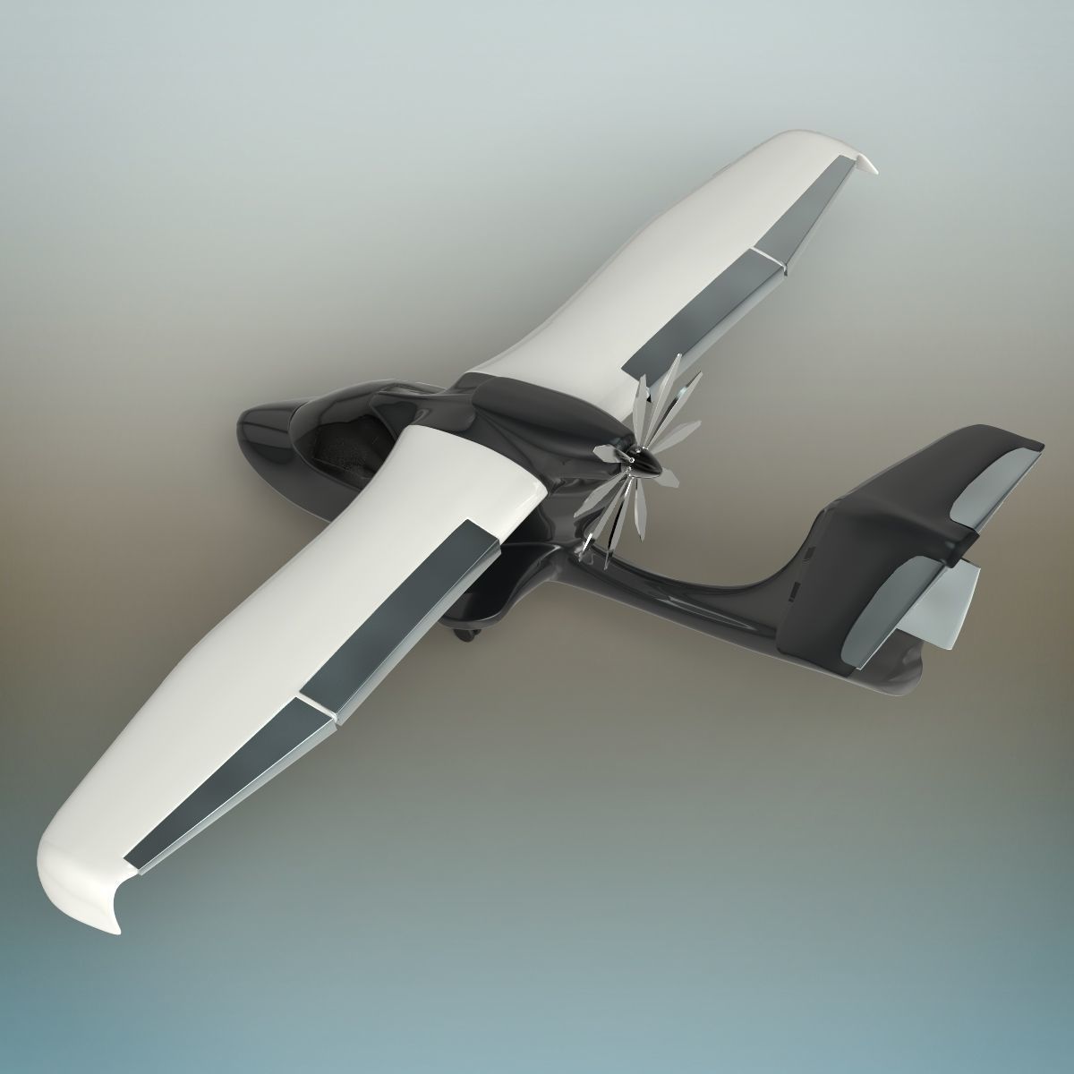 Aircraft futuristic flying vehicle 3D model_7