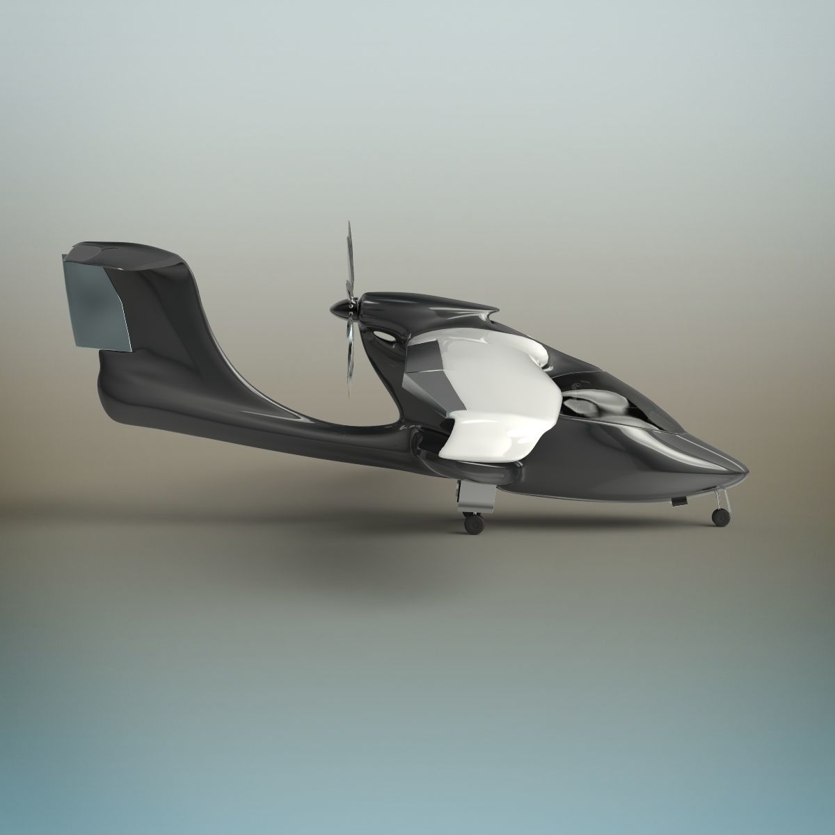 Aircraft futuristic flying vehicle 3D model_2