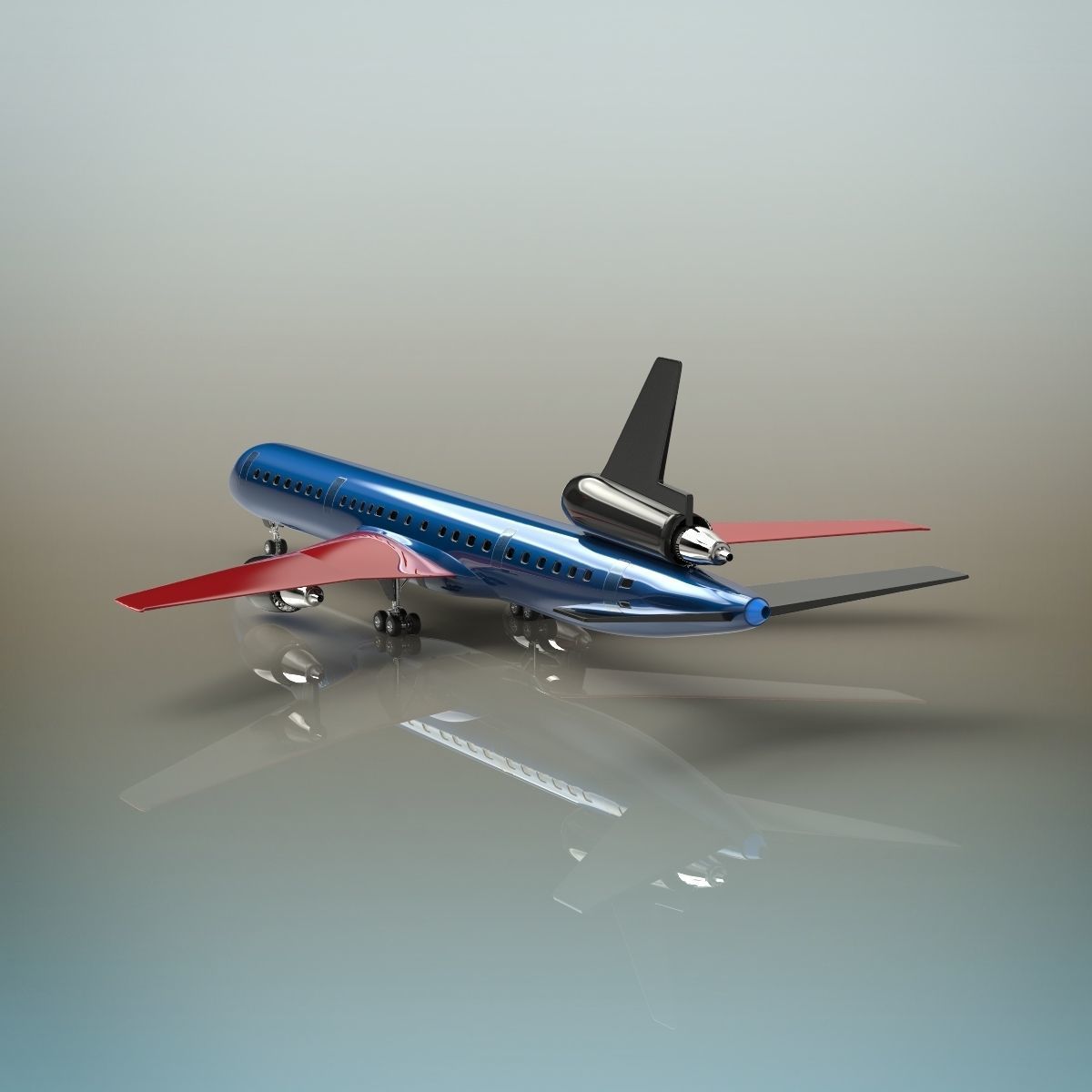 Airplane boeing jetliner - boeing jetliner 3D model_4