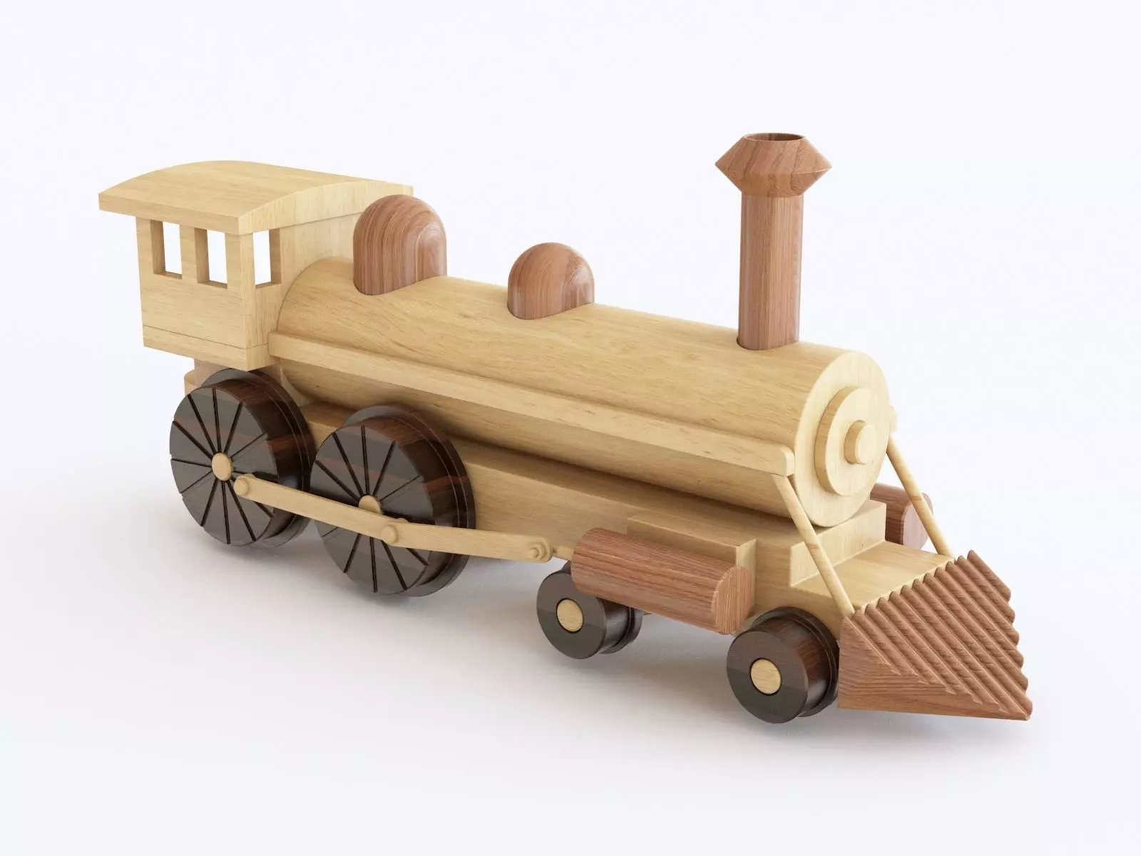 Wooden toy train 06 3D model_0